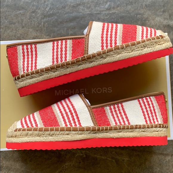MICHAEL KORS MATHILDE ESPADRILLE CANVAS SCARLET ML - Picture 13 of 16